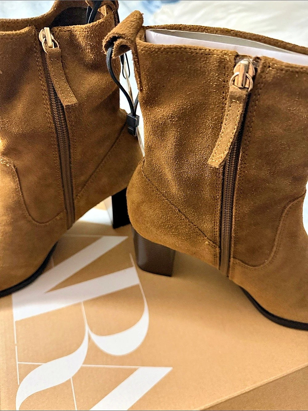 Zara Suede Block Heel Ankle Boots - Picture 3 of 3